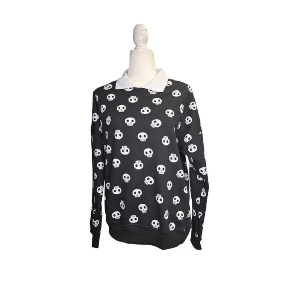 If it were me Skull Black White Callored Sweatshirt Size Small - Picture 1 of 4